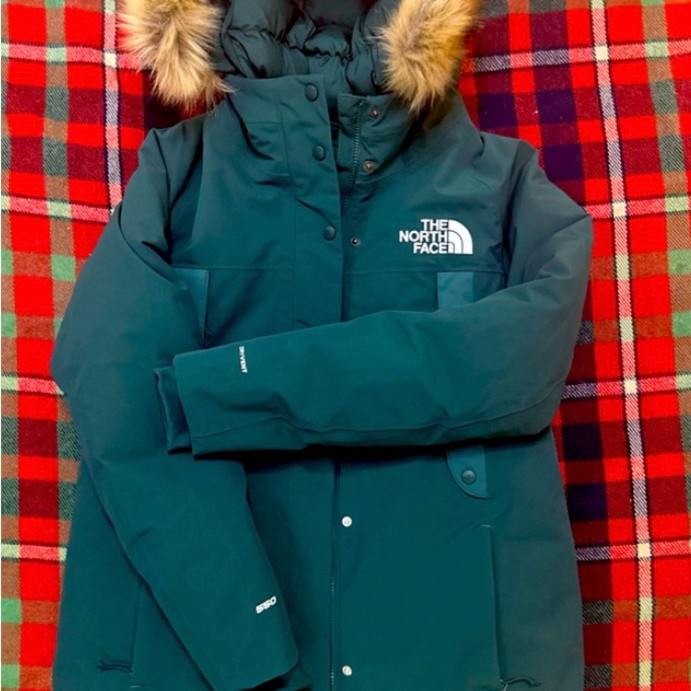 COPY - THE NORTH FACE ARTIC PARKA FAU FUR HOOD 550 Ponderosa Green Size Medium
